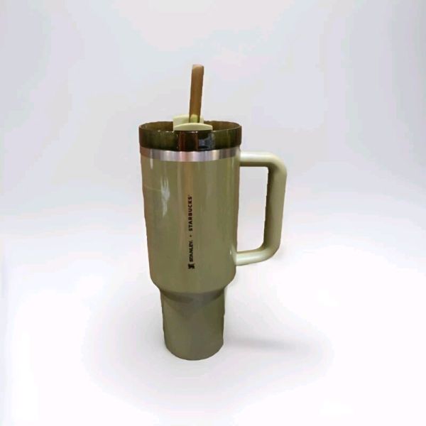 Starbucks X Stanley Olive Green Pearl 40oz Tumbler Glitter Fall Release 2024 New - Sold on eBay October 5th, 2024 for $89.99