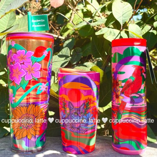 3 NWT Starbucks X Rex Hamilton 2024 Artist Collab Fall Tumblers - Sold on eBay September 6th, 2024 for $110.00