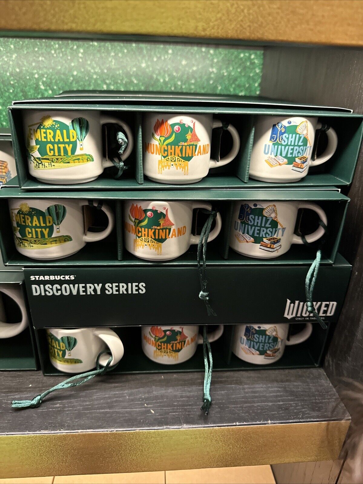 Wicked Starbucks Discovery Series Mini Mug Ornament 3 Set Universal Studios Shiz - Sold on eBay January 5th, 2025 for $85.00