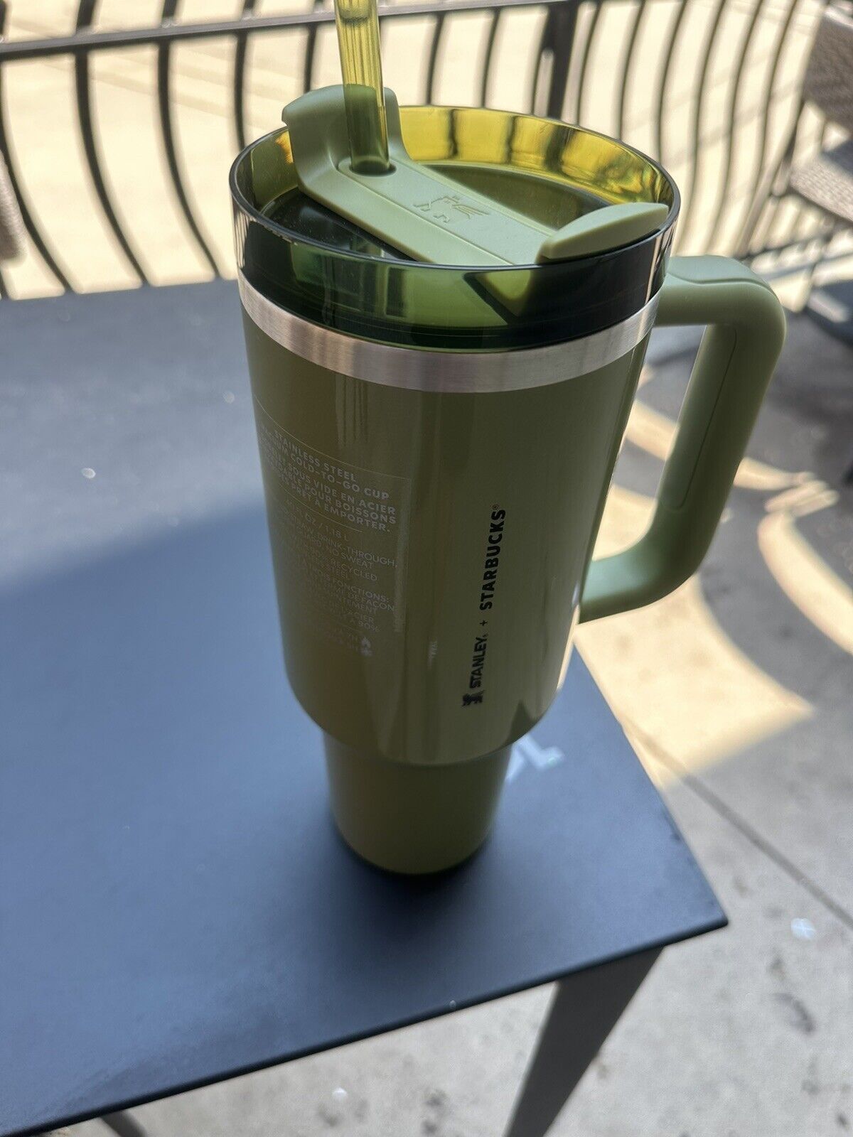 Starbucks Stanley  Olive Green Pearl 40oz Tumbler Glitter Fall Release 2024 New - Sold on eBay December 2nd, 2024 for $89.31 (10 bids) 