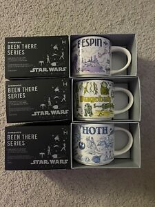 Starbucks Disney Star Wars Hoth, Bespin, and Dagobah mugs - Used w/ Boxes - Sold on eBay October 27th, 2023 for $300.00