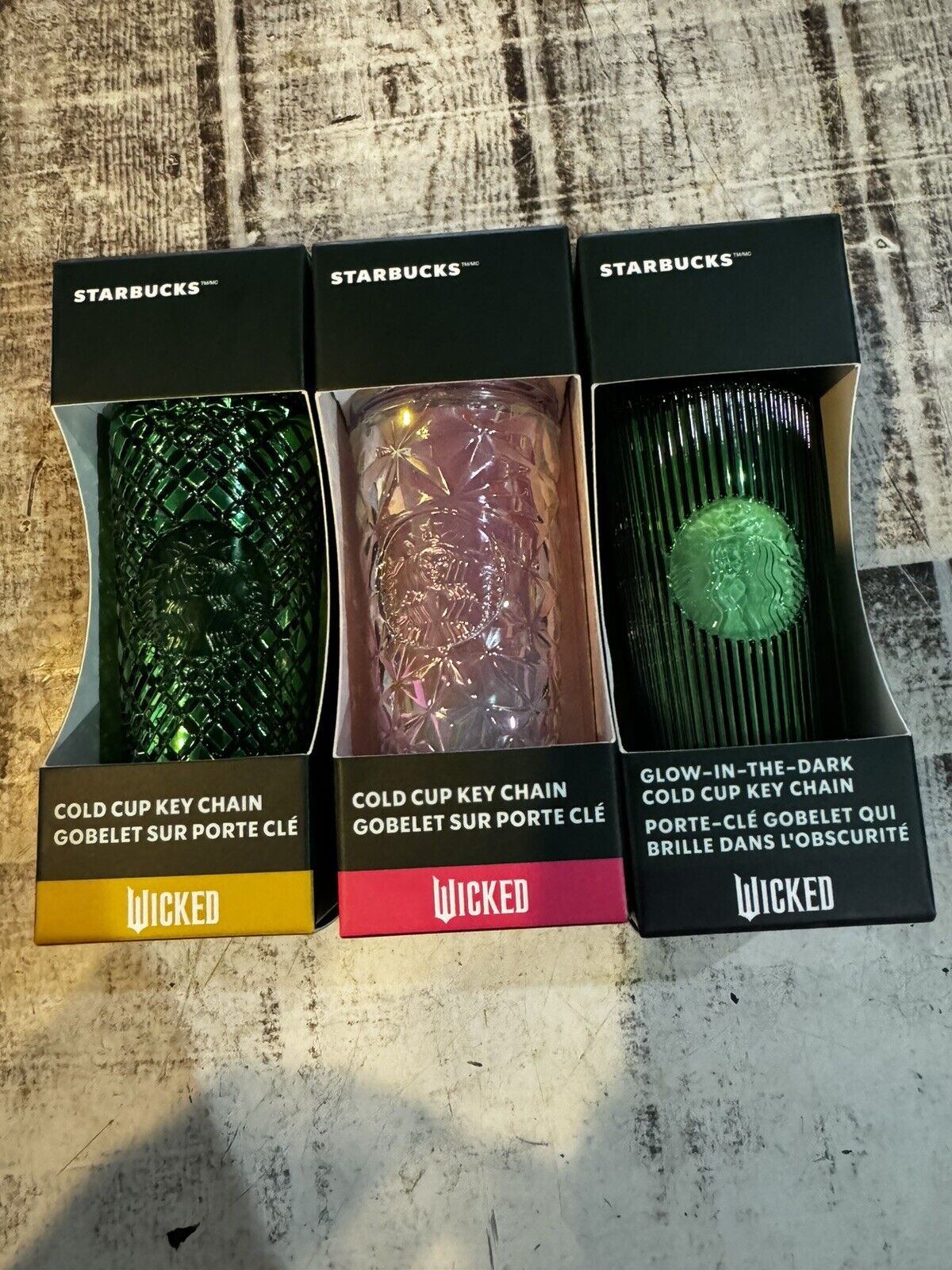 Starbucks Wicked Cold Cup Keychain Elphaba Glinda Set Of 3 - Sold on eBay December 6th, 2024 for $90.00