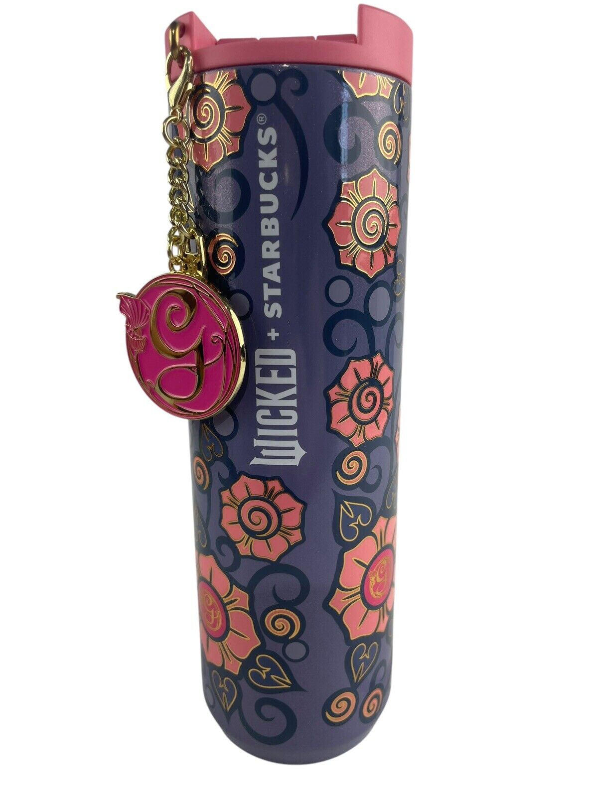 Glinda Wicked Starbucks Pearl Tumbler with “G” Charm Keychain Wizard Of Oz New - Sold on eBay February 9th, 2025 for $68.97