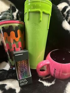 STARBUCKS Halloween 2023 *SOLD OUT* Lot Oil Slick Keychain Pumpkin Glow Dark Cup - Sold on eBay September 24th, 2023 for $175.00