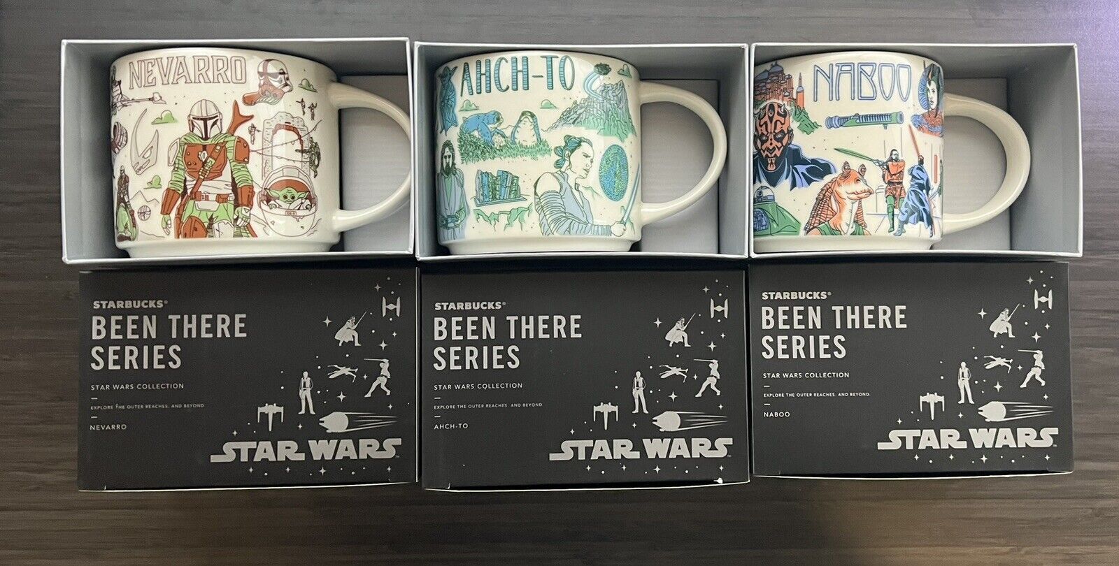 Disney Star Wars Mug Set 2022 Starbucks Been There Series Nevarro Ahch-To Naboo - Sold on eBay January 22nd, 2025 for $119.99