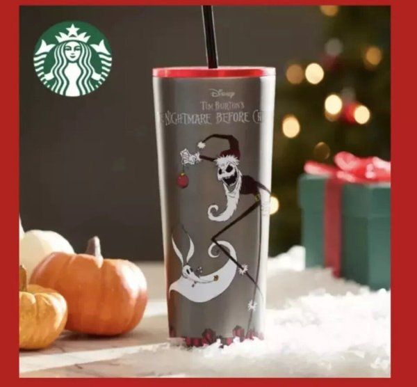 The Nightmare Before Christmas Stainless Steel Starbucks Tumbler with Straw 2024 - Sold on eBay October 1st, 2024 for $89.98