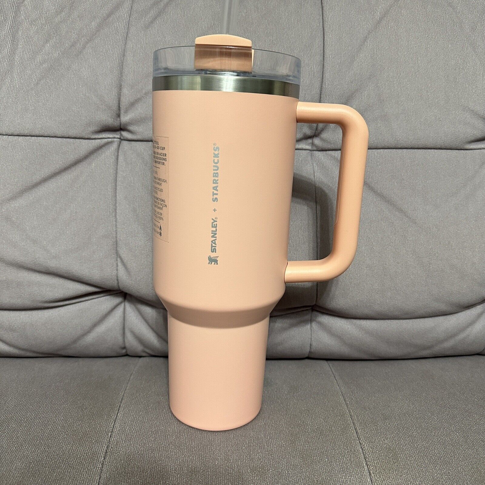 Starbucks x Stanley Steel 40oz Peach Pink Tumbler Cup NEW - Sold on eBay March 13th, 2024 for $215.99