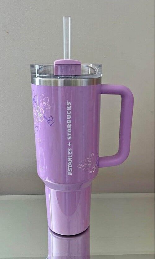 Stanley X Starbucks Limited Edition Lavender Sakura 40oz Tumbler Flowstate H2.0 - Sold on eBay March 14th, 2025 for $79.00