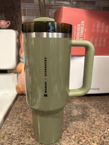 Starbucks Olive Green Pearl Stanley 40oz Tumbler Glitter Fall Release 2024 New - Sold on eBay September 6th, 2024 for $95.00