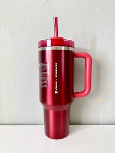Starbucks X Stanley Cherry Red Tumbler W/ Handle 40 Oz Cup Holiday