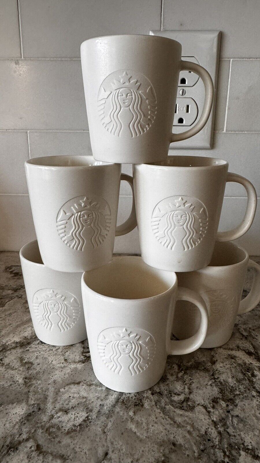 STARBUCKS Espresso Cups!! Set Of 6!!  3oz White Starbucks Siren Logo NWT - Sold on eBay January 4th, 2025 for $79.00