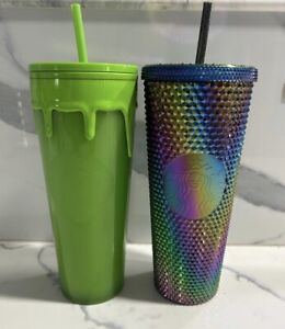 IN HAND Starbucks Halloween 2023 Slime Green  Glow 24oz  & Oil Slick Set  ? - Sold on eBay October 21st, 2023 for $250.00