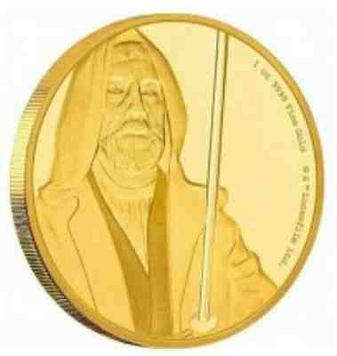 1 oz. Gold Star Wars Obi-Wan Kenobi. 1 Troy oz Gold Bullion Proof Coin, COA. Box