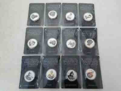 2011 Star Wars Colorized Coin Niue $1 Silver Plated New Zealand Mint 12x Lot NEW