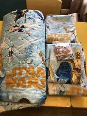 Vtg Star Wars 10pc Full Bedding set Curtains, Comforter, Sheets , Pillowcases