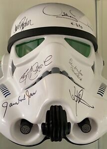 Autographed Star Wars Stormtrooper EFX Helmet with Mark Hamill, Carrie Fisher