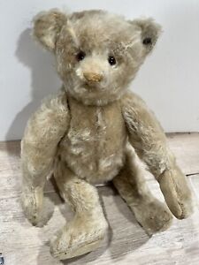 Vintage Antique White Steiff Teddy Bear 13 Inch FF Button Intact Pads Original