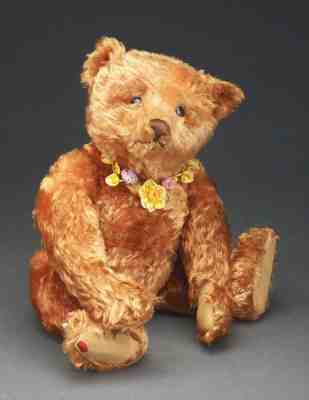 Large Seldom found 1910 Steiff Apricot Teddy Bear w Long Underscored F Button