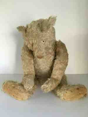 Vintage Antique Steiff Bear - 28" long - Circa 1908 - Leather Pad Feet Original