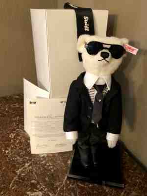 Karl Lagerfeld Steiff Bear #00767 New in Box with Certificate & Stand 657726