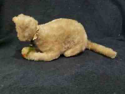 Antique Steiff 1920's Mohair Kitty Cat Playing with Ball with FF Button