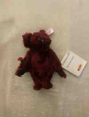 STEIFF *Mini DEW DROP* Teddy Bear w/ Rose & Crystal LIMITED EDITION Button Tags