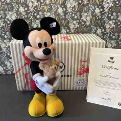 D23 2022 Disney Mickey Mouse with Teddy Bear Steiff Doll Figure Plush 10 of 50