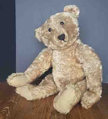 WOW! Grand Size 23 1/2" Steiff Center Seam Mohair Teddy Bear with Button