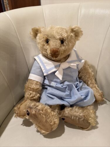 20” Steiff Jointed Antique Bear W/ Button