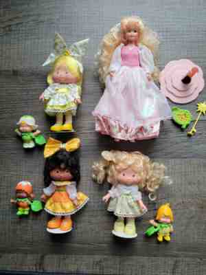 4 Strawberry Shortcake Berrykin Dolls Banana Twirl Orange Mint and Princess