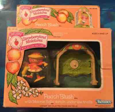 Vintage VERY RARE Peach Blush Deluxe Mini W/Trellis In Box Strawberry Shortcake