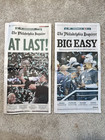 Two 2 Philadelphia Inquirer Newspaper Eagles Super Bowl LII LIX AT LAST BIG EASY