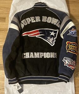 Vintage NWT New England Patriots Leather Jacket Super Bowl Champions Tom Brady