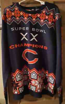 NFL Chicago Bears Ugly Christmas Holiday Sweater 2XL Football NWT Super Bowl XX