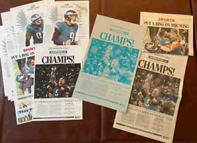 !!!2018 Eagles Super Bowl Newspaper Press Plate/ News Paper & 10 Posters Mint!!!