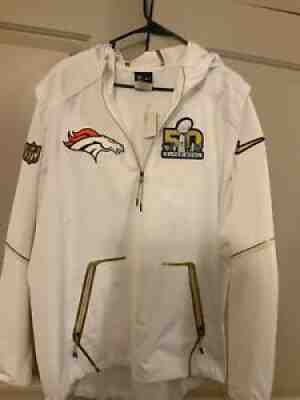Denver Broncos Super Bowl 50 Nike on field pullover jacket media sz L
