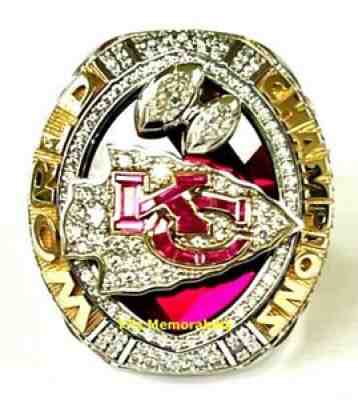 2019 KANSAS CITY CHIEFS SUPER BOWL LIV CHAMPIONS CHAMPIONSHIP RING & BOX 10K DIA
