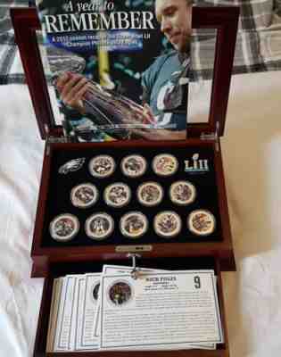 Philadelphia Eagles Super Bowl 52 Champions Commemorative Silver Coins W/ Case