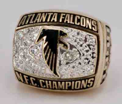 1998 ATLANTA FALCONS NFC CHAMPIONS SUPER BOWL XXXIII PLAYER CHAMPIONSHIP RING