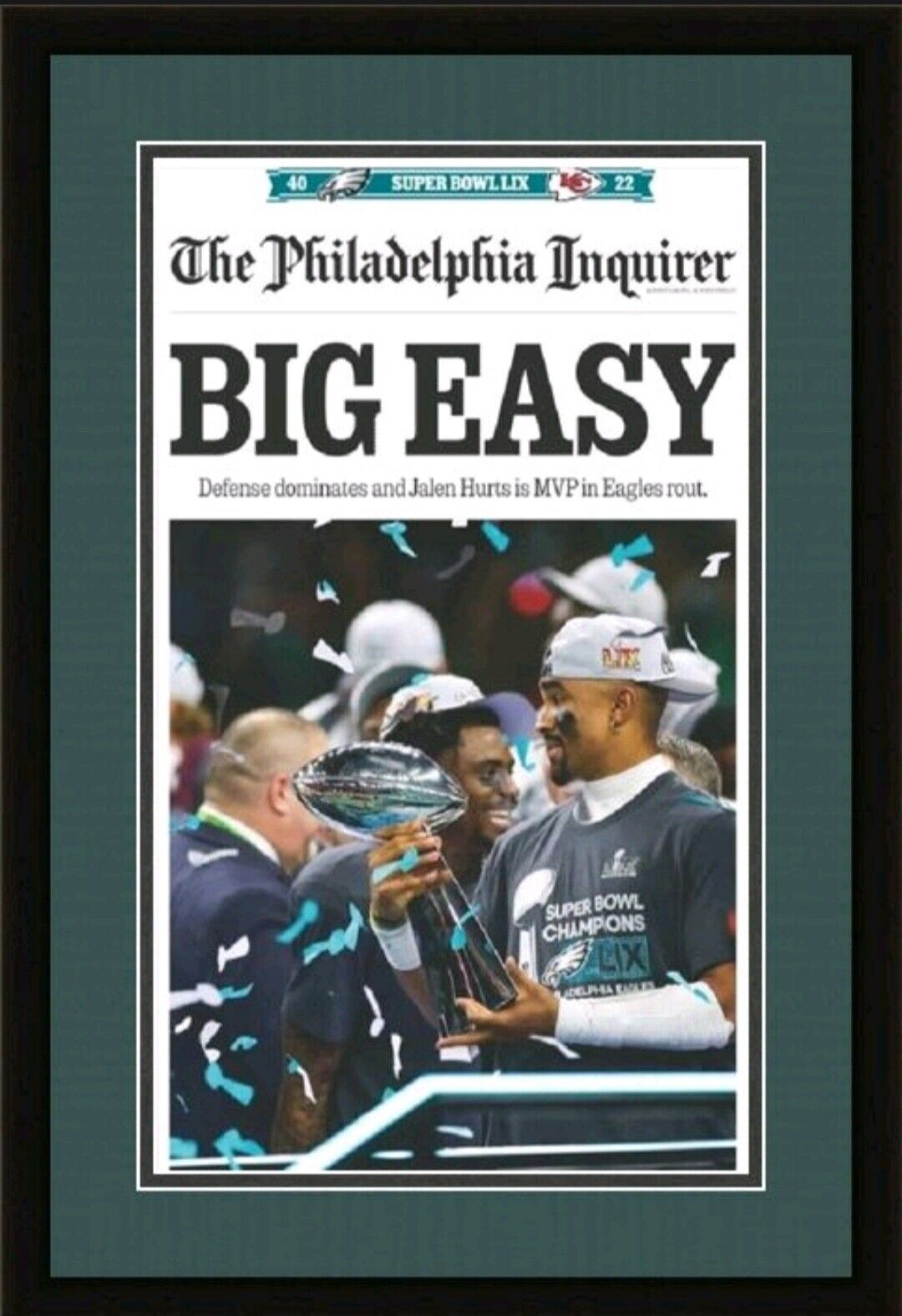 New Eagles Super Bowl LIX Champions Original Newspaper Cover + Kit