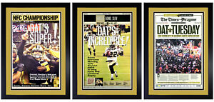 Set of 3 New Orleans Saints NFC / Super Bowl & Parade Prints Matted & Framed!