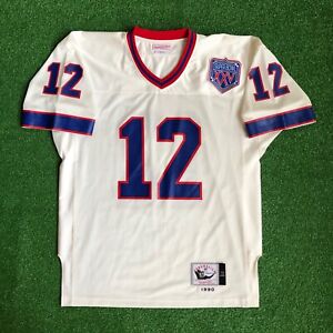1990 Jim Kelly Buffalo Bills Mitchell & Ness Authentic Super Bowl NFL Jersey 48