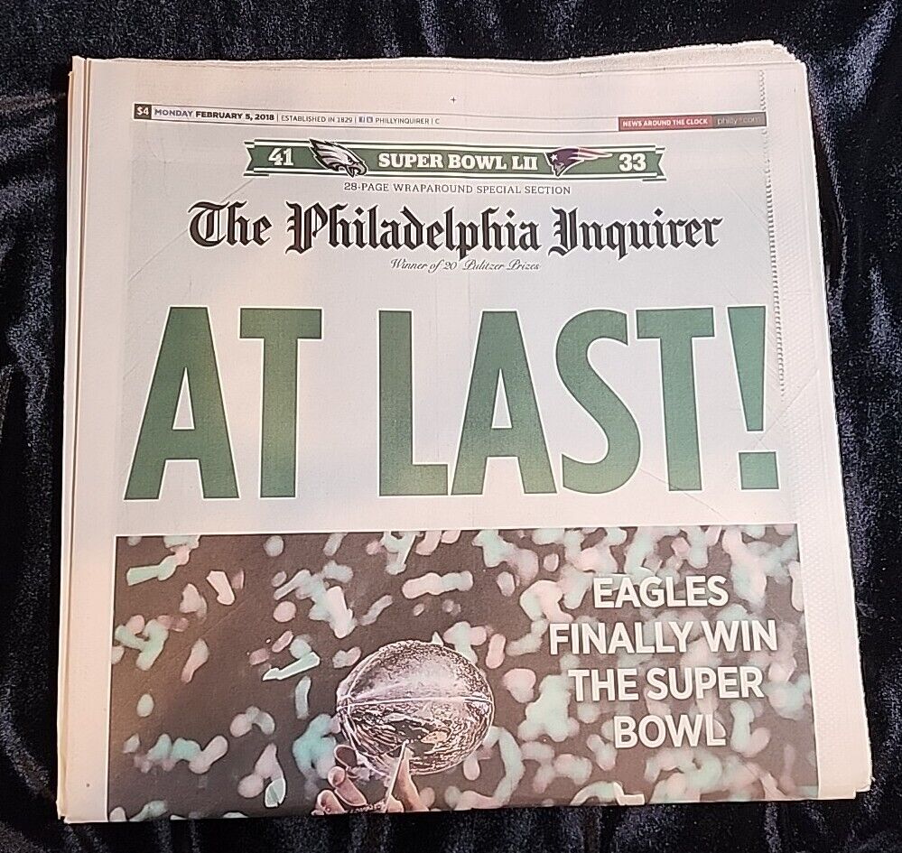 Eagles Win the Super Bowl ~ Philadelphia Inquirer Complete Newspaper ~ 2/5/18