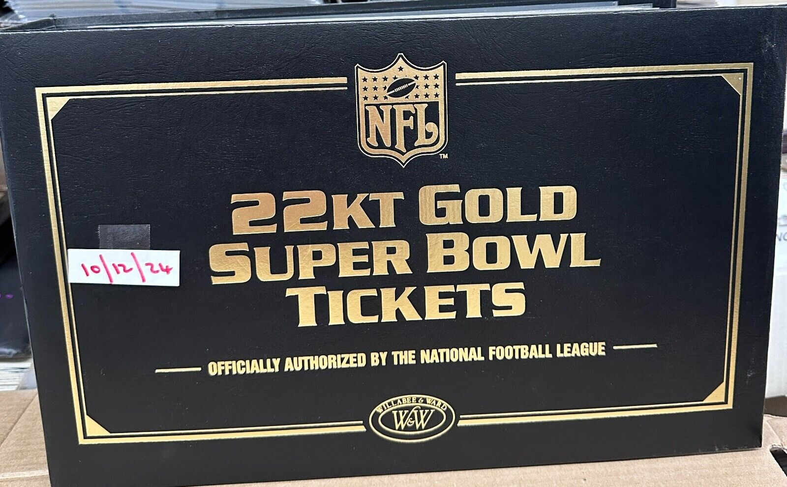 NFL 22kt Gold Super Bowl Tickets Set 1- 54 (1967-2020) Willabee & Ward w/ Binder