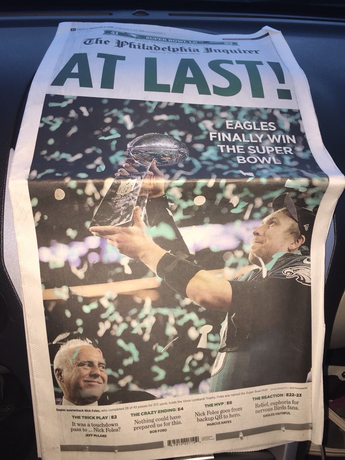 Eagles Win the Super Bowl ~ Philadelphia Inquirer Complete Newspaper ~ 2/5/18