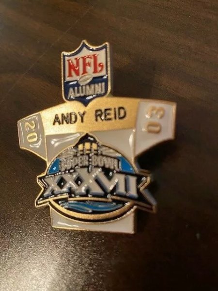 ANDY REID NFL ALUMNI PIN ASSOCIATED PRESS MEDIA NFL COACH OF YEAR AWARD CHIEFS