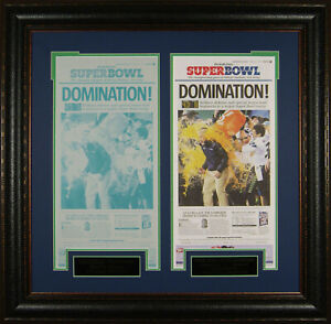 SEATTLE SEAHAWKS SUPER BOWL DOMINATION ! FRONT PAGE AND PRESS PLATE