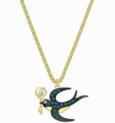 TAROT MAGIC BIRD NECKLACE BLUE GOLD TONE 2019 SWAROVSKI CRYSTAL JEWELRY 5490922