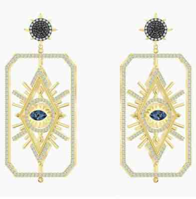 Swarovski TAROT MAGIC PIERCED EARRINGS, MULTI-COLORED, GOLD-TONE PLATED