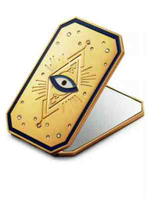 Swarovski Stunning Tarot Card Inspired design Pocket Mirror New Gold tone